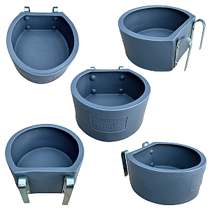 Kit 5 Cocho Comedouro 8 Litros Bebedouro Suporte Cerca Baia
