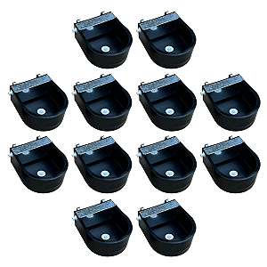 Kit 10 Bebedouro Automatico 10 Litros Cocho Água Boia Preto