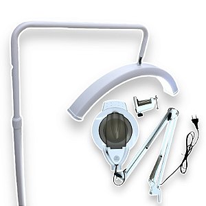 Combo Luminária Meia Lua e Lupa Articulada 120 Led D&Z Estética Profissional