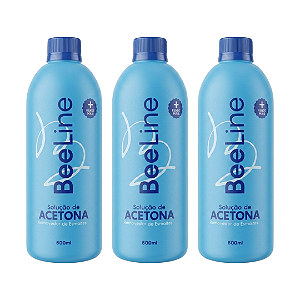 KIT 3 Bee line removedor de esmalte a base de acetona 500ml