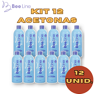 Kit12 Bee line Removedor de Esmalte a Base de Acetona 500ml