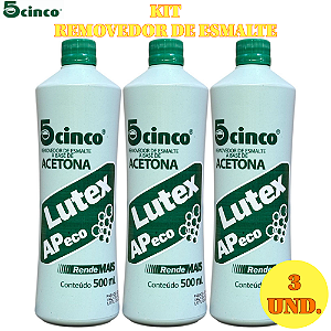 Kit 3 Lutex acetona removedor 500ml removedor de esmalte