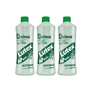 Kit 3 Lutex acetona removedor 500ml removedor de esmalte