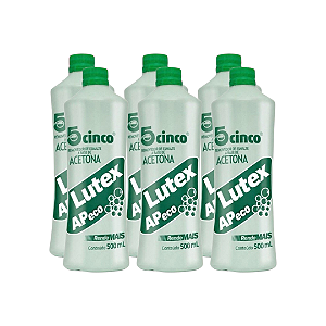 KIT Removedor de Esmalte 500ml Lutex Acetona Uso Profissional (6 unidades)