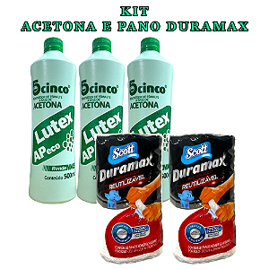 kit 3 und Removedor de esmalte Lutex 500ML 2 und Pano Rolo Multiuso Duramax