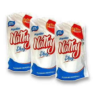 Kit Algodão Hidrófilo Rolo 250g Multiuso Estética Nathy 3 unidades