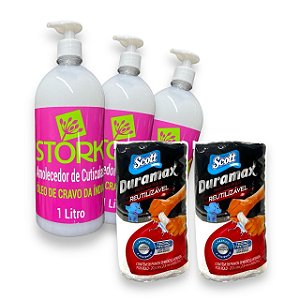 Kit 3 Amolecedor de cutítula 1L 2 Toalha em Rolo Multiuso Duramax 58 panos