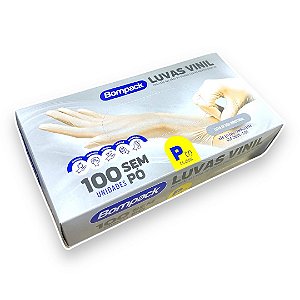 Luvas Vinil sem pó com pó 100 unidades Bompack
