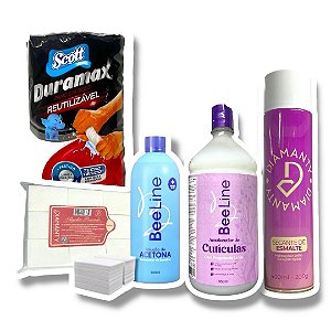 Kit manicure Removedor acetona Amolecedor de cutícula Spray Secante unha Algodão Pano multiuso