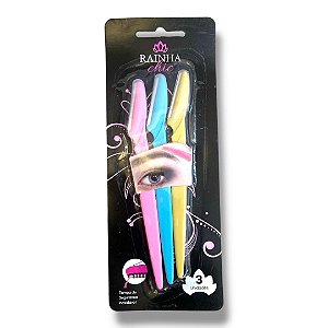 Kit 3 Navalha Aparadora para Sobrancelhas Rainha Chic