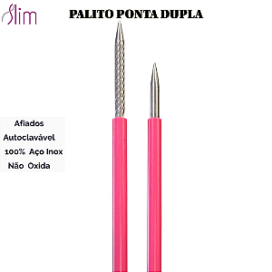 Palito para cutícula com ponta Dupla emborrachada Açox inox