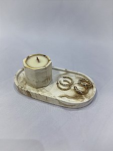 Kit Aline Bandeja e Vela Aromática