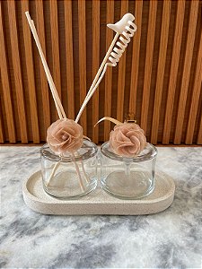 Kit Lavabo Bruna Com Bandeja Cimento