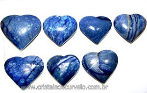 10 Coração Pedra Quartzo Azul Natural 4.7 a 6.5cm Atacado