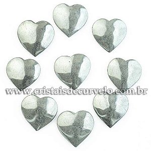 10 Coração Pedra Hematita 24x23mm pra Pingente Lapidado Calibrado