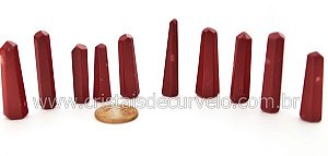 10 Mini Pontinha Gerador JASPE VERMELHO Pedra Extra Lapidado Tamanho 2.5  Cm