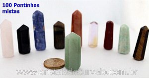100 Pontas Pedra Misto Extra Lapidado Tamanho Mini 2.5  Cm