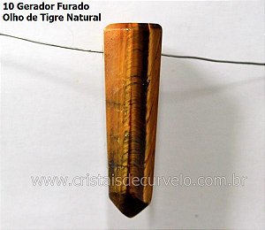 10 Mini Pontinha Gerador OLHO DE TIGRE Furado Para Pingente de Colar Furo Vazado Lateral Tamanho 2.5  Cm