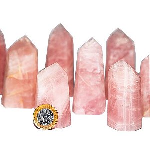 05 kg Pontas Quartzo Rosa Gerador Lapidado Pedras de Garimpo