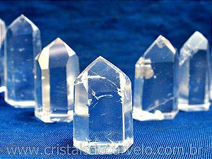 03 Und Ponta cristal Extra Lapidado Pequeno Média 3cm