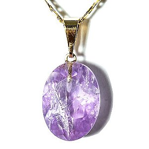 05 Pingente Signo Leão Cabochão Facetada Ametista Dourada ATACADO
