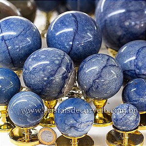 Lote 17  Esfera Bola Quartzo Azul Comum Qualidade ATACADO 125192 LJ FISCA