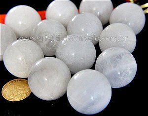 05 Mini Bola Quartzo Leitoso Esfera 30 a 40mm ATACADO REFF 227927
