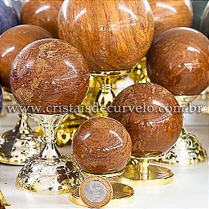 01 Kg Esfera Bola Jaspe Amarelo Pedra Natural ATACADO 112699