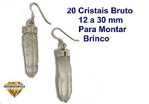 20 Mini Cristais Natural Para Montagem de Brinco 15 a 30 mm ATACADO