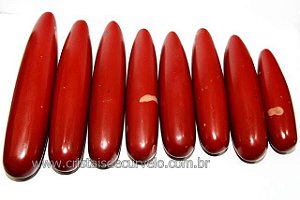 20 Massageador Roliço Jaspe Vermelho 8 a 12cm Atacado