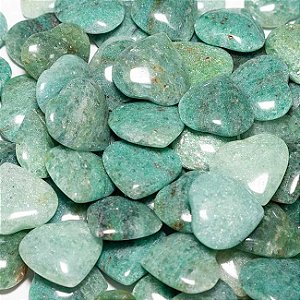 100 Coração VERDE Pedra Quartzo Para montagem de Pingente  ATACADO 25 x 23 MM