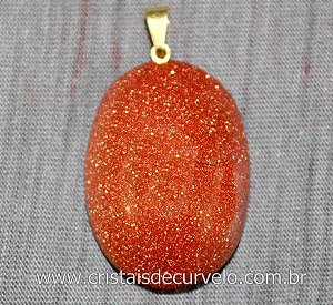 10 Pingente Cabochao Pedra do Sol Montagem Pino Dourado ATACADO