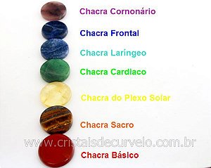 10 Kits Chakras Pedras Lapidado Disco Pequeno Kundalini Stone ATACADO
