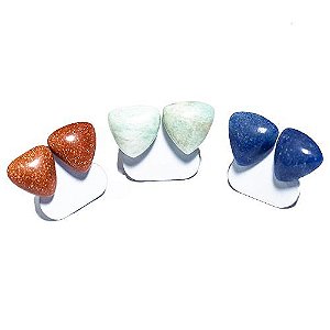 03 Brinco Button Trillion Pedras Mistas Prata 950 Atacado