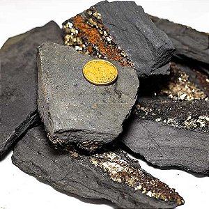 2kg Shungite Pacote Pedra Bruta Grande Pra Lapidar Atacado
