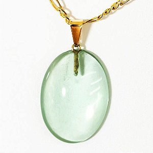 50 Pingente Cabochao Obsidiana Verde Montagem Manual Pino Dourado Atacado