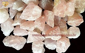 10 Kg Cascalho Bruto Quartzo Rosa Natural 10 a 80mm Tipo B