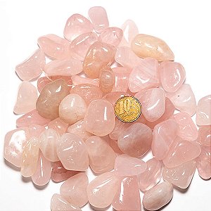 1 kg Quartzo Rosa Rolado Pedra Natural M 20 a 35mm Classe C