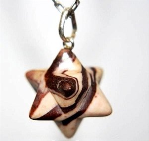 10 Pingente Merkabah Jaspe Brecha  Montagem Pino Prata 950 Atacado