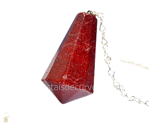 05 Pêndulo Pedra Quartzo Vermelho Piramidal Lapidado Invertido Atacado