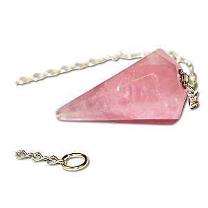 03 Pêndulo Quartzo Rosa Pedra Natural Lapidação Facetado Atacado