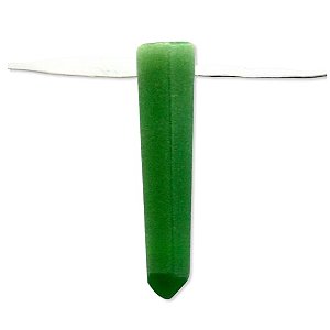 05 Mini Pontinha Quartzo Verde Furado Para Pingente de Colar Furo Vazado Lateral 25 a 35mm Atacado