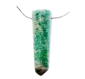 05 Mini Pontinha Amazonita Furado Para Pingente de Colar Furo Vazado Lateral 25 a 35mm Atacado