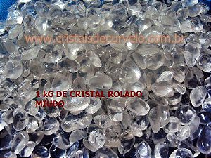 5 kg Cristal Transparente Rolado Pedra PP Aprox. 5 a 10mm
