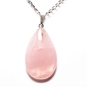 10 Pingente Gota Quartzo Rosa Pedra Natural Montagem Pino Prateado Atacado