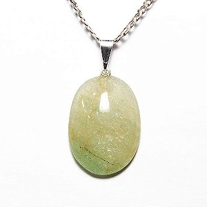 10 Pingente Cabochão Oval Pedra Ônix Verde Natural Pino Prateado Atacado