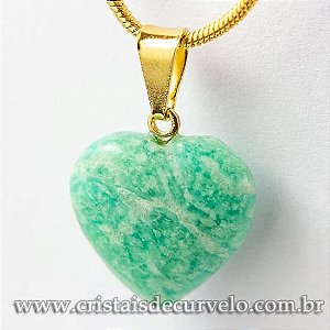 10 Pingente Mini Coração AMAZONITA VERDE Pedra Natural Dourado ATACADO