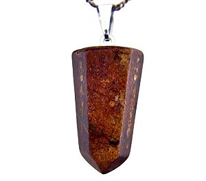 05 Pingente Pontinha Pedra Obsidiana Mahogany Montagem Em Dourado Atacado