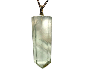 Colar Pontinha Fluorita Natural Pino Prata 950 Pedra Grande