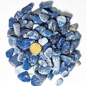 1 Kg Quartzo Azul Rolado Pedra Natural PP 5 a 10mm Classe B
